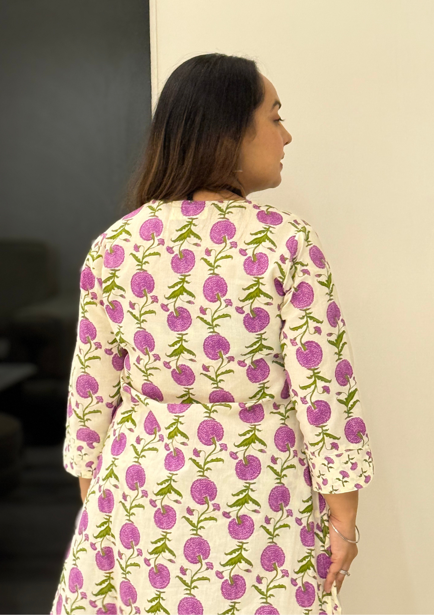 Reya Lavender Floral Sanganeri Printed Cotton Co-Ord Set