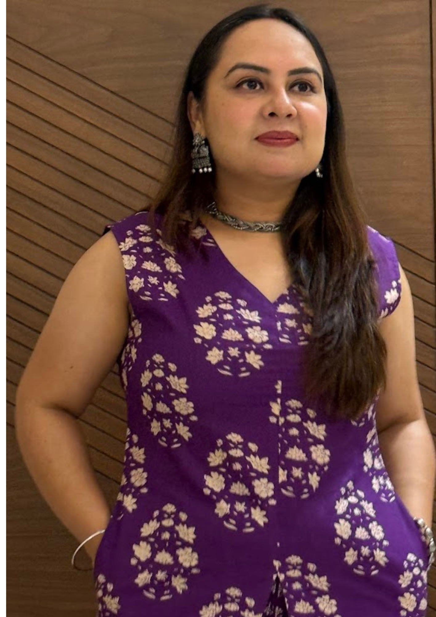 Zyara Voilet Floral Boota Printed Sanganeri Cotton Co-Ord Set